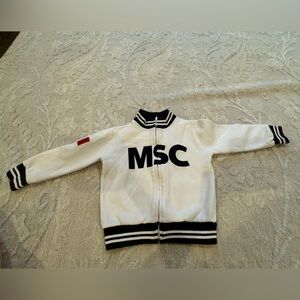 MSC Italy 🇮🇹 Boys Zipper Jacket Size 4 white color, soft cotton! 🇮🇹